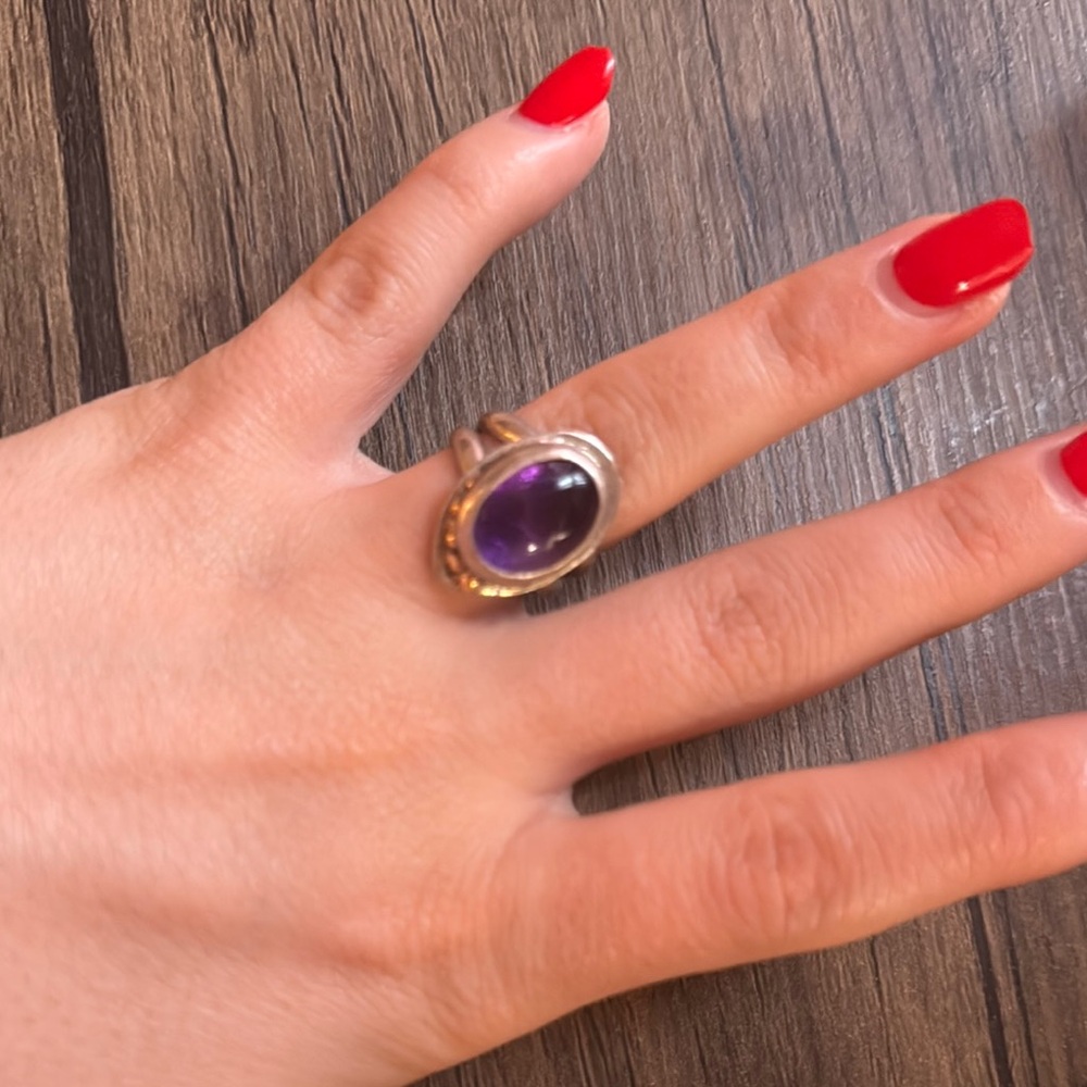 Elegant Purple and Silver Ring